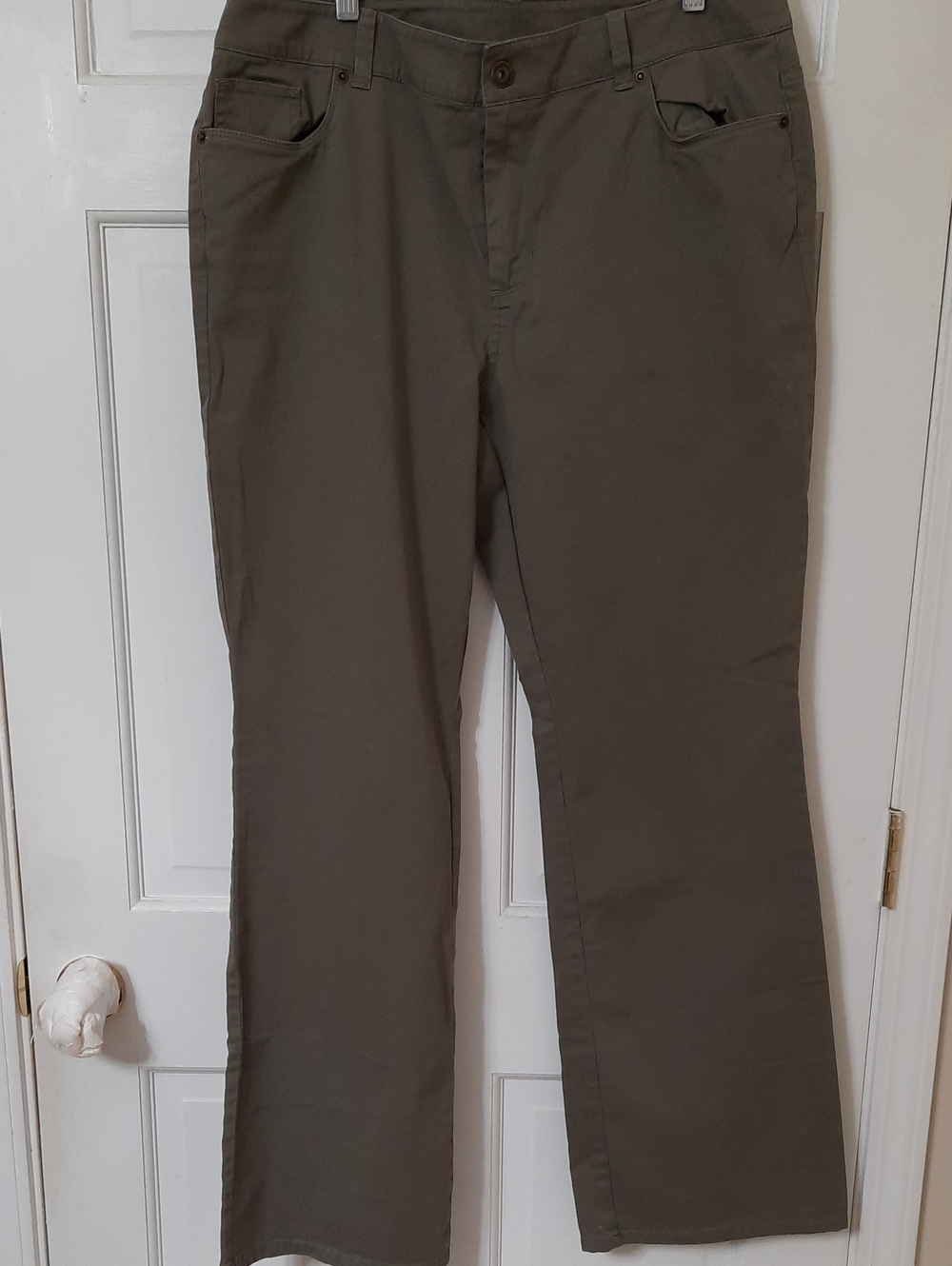Chico's Straight-Leg Pants in Olive